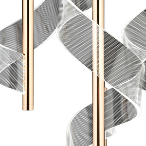 Apliqa Jadon 4'lü Yuvarlak 3 Renkli 35 Watt Gold Kristal Ledli Modern Oturma Odası Salon Sarkıt Avize görseli 4