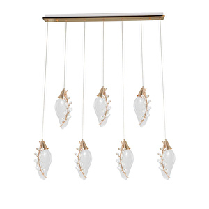 Apliqa Ardea 7'li Gold Sıralı Sarkıt Salon Led Avize görseli 4
