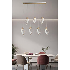Apliqa Ardea 7'li Gold Sıralı Sarkıt Salon Led Avize görseli 1