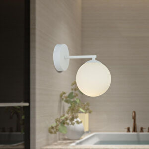 Apliqa Elvin Beyaz Duvar Lambası Yatak Odası-yatak Başı-banyo İçin Modern Aplik görseli 1