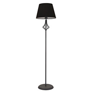 Apliqa Josefa Siyah Şapkalı Siyah Modern Tasarım Ayaklı Abajur Lamba Metal Lambader görseli 3