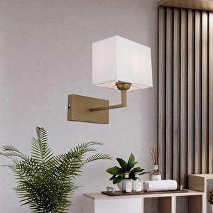 Apliqa Rylee Tekli Beyaz Şapkalı Eskitme Duvar Lambası Yatak Odası-yatak Başı-banyo Için Modern Aplik görseli 1