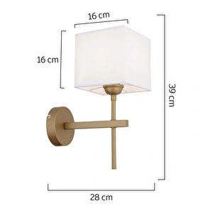 Apliqa Rory Tekli Beyaz Şapkalı Eskitme Duvar Lambası Yatak Odası-yatak Başı-banyo Için Modern Aplik görseli 5