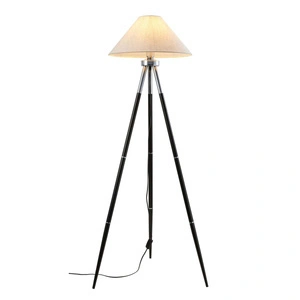 Apliqa Cosby Siyah-krom Kaplamalı Tripod Metal 3 Ayaklı Lambader görseli 2