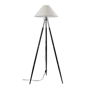 Apliqa Cosby Siyah-krom Kaplamalı Tripod Metal 3 Ayaklı Lambader görseli 3