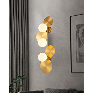Apliqa Lunis Gold 4'lü Modern Salon Aplik görseli 1