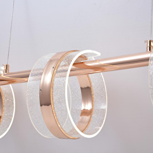 Apliqa Linea 5'li Gold Sıralı Salon Sarkıt Led Avize görseli 5