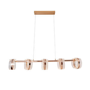 Apliqa Linea 5'li Gold Sıralı Salon Sarkıt Led Avize görseli 2