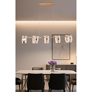 Linea 5'li Gold Sıralı Salon Sarkıt Led Avize
