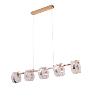 Apliqa Linea 5'li Gold Sıralı Salon Sarkıt Led Avize görseli 4