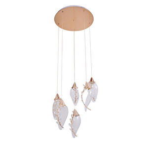 Apliqa Ardea 6'lı Gold Yuvarlak Sarkıt Salon Led Avize görseli 3