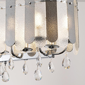 Apliqa Madera 80'lik Krom Füme Camlı Kristal Taşlı Avize görseli 4