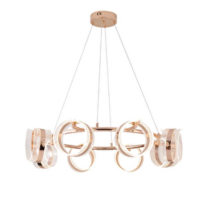 Apliqa Linea 8'li Gold Yuvarlak Salon Sarkıt Led Avize görseli 4