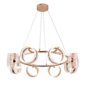 Apliqa Linea 8'li Gold Yuvarlak Salon Sarkıt Led Avize görseli 2