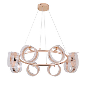 Apliqa Linea 8'li Gold Yuvarlak Salon Sarkıt Led Avize görseli 3