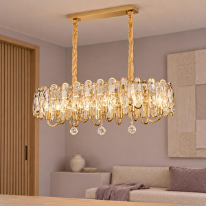 Tortes 80'lik Gold Kristal Taşlı Avize