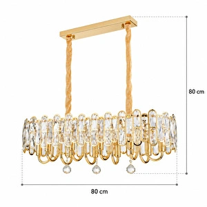 Apliqa Tortes 80'lik Gold Kristal Taşlı Avize görseli 5