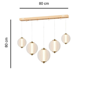 Apliqa Penny 90 Watt 5'li Sıralı Bakır Led Sarkıt Avize görseli 5
