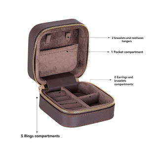 Bloominbag Amanda Mushroom Taupe Medium Gerçek Deri Takı & Mücevher Kutusu görseli 5