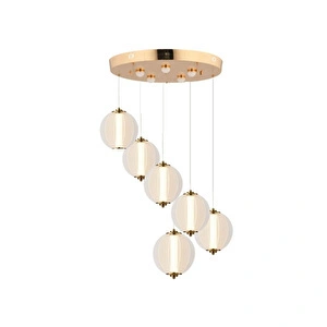 Apliqa Penny 108 Watt 6'lı Yuvarlak Bakır Tekli Led Sarkıt Avize görseli 2