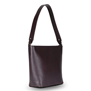 Bloominbag Milano Zip Tote – Toffee Brown Hakiki Deri Askılı Kadın Omuz Çantası görseli 2