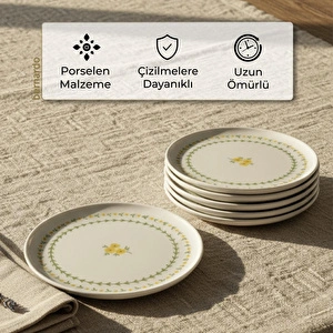 Bernardo Mimoza Porselen 6 Parça Pasta Takımı görseli 5