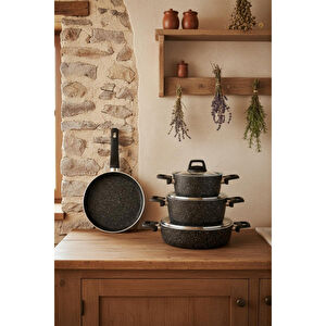 Bernardo Vormi 7 Parça Tencere Seti Siyah