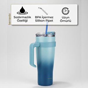 Bernardo Alto Pipetli Termos Bardak Lacivert 1000ml görseli 4