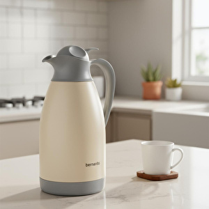 Bernardo Grandio Çelik Termos Krem 2 Litre