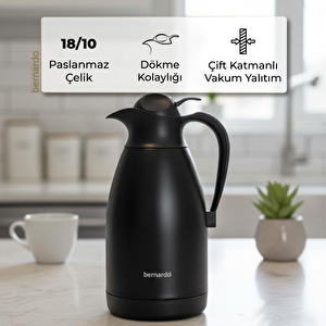 Bernardo Grandio Çelik Termos Siyah 2 Litre görseli 4