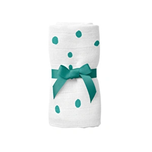Itsy Bitsy Kids Bird Of Life Mint Dots , Müslin Bebek Örtüsü , 100x100 Cm görseli 2