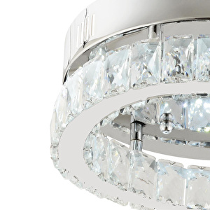 Apliqa Ardenia Tekli Krom Ledli 3 Renkli Kristalli Taşlı Modern Tasarım Led Kristal Salon Avize görseli 4