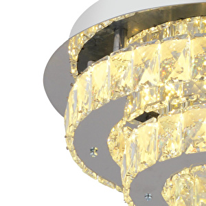 Apliqa Ardenia 2 Katlı Krom 3 Renkli 70 Watt Kristalli Ledli Modern Salon Led Büyük Avize görseli 4
