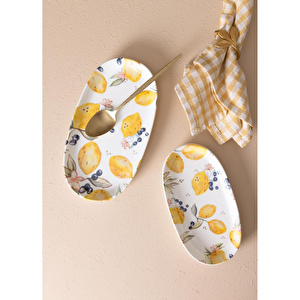 The Mia Limoncello Oval Servis 2li 21 Cm Lmn022 görseli 1