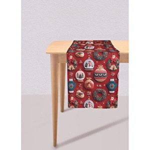 The Mia Modern Figür Desenli Runner 45x140 Cm Kırmızı görseli 1