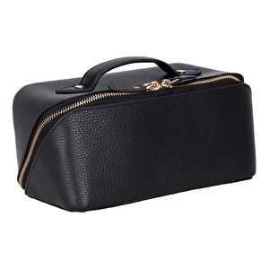 Bloominbag Ella Terra Onyx Black Deri Seyahat Ve Makyaj Çantası