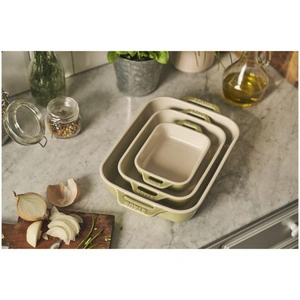 Staub Sermik 3 Parça Dikdörtgen Fırın Kabı Seti, Limon Yeşili