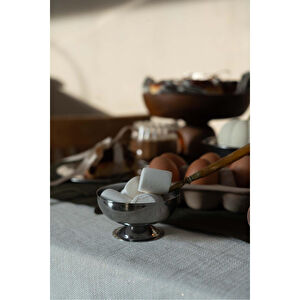 Beige & Stone Metal Kısa Ayaklı 8,5 Cm Kahvaltılık Tatlı Çerez Dekoratif Sunum Kase
