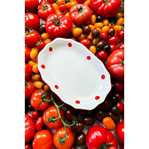 Rakle Pomodoro Stoneware 2'li Kayık Sunum Tabağı Seti 25 Cm görseli 5