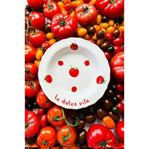 Rakle Pomodoro Stoneware 4'lü Yemek Tabağı Seti 23 Cm görseli 4