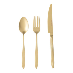 Mudo Home Essen 18 Parça Tatli Çatal Kaşik Biçak Seti̇ Mat Gold görseli 2