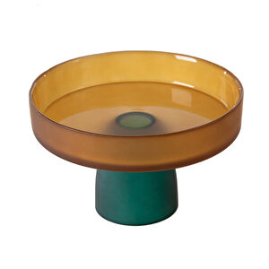 Mudo Home Colors Ayakli Cam Sunum 18cm -amber görseli 2