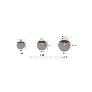 Biçiçek Plastik Küre Saksı 51 Cm Çap Kahverengi görseli 6