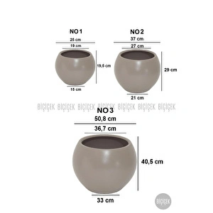 Biçiçek Plastik Küre Saksı 51 Cm Çap Kahverengi görseli 4