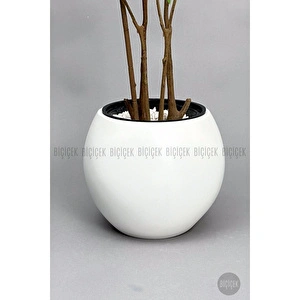 Biçiçek 160 Cm Dragon Bitkisi Yapay Dracaena Küre Saksıda Beyaz görseli 5