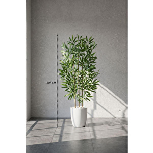 Biçiçek 110 Cm Bambu Ağacı Yakut Saksıda Bej