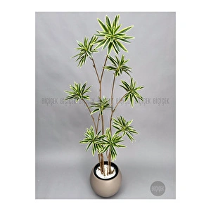 Biçiçek 160 Cm Dragon Bitkisi Yapay Dracaena Küre Saksıda Kahverengi1 görseli 4