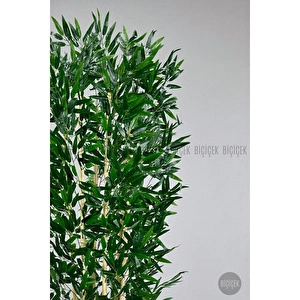 Biçiçek Yapay Bambu Ağacı 170cm Krem Metal Saksıda Gümüş görseli 4