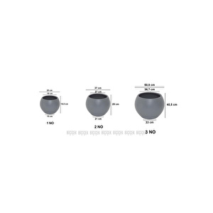 Biçiçek Plastik Küre Saksı 37 Cm Çap Gri görseli 6