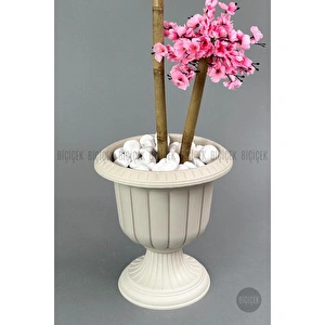Biçiçek Yapay Ağaç Doğal Bambu Gövdeli Japon Ağacı Pembe Bahar Dalı Ağacı 125cm görseli 3